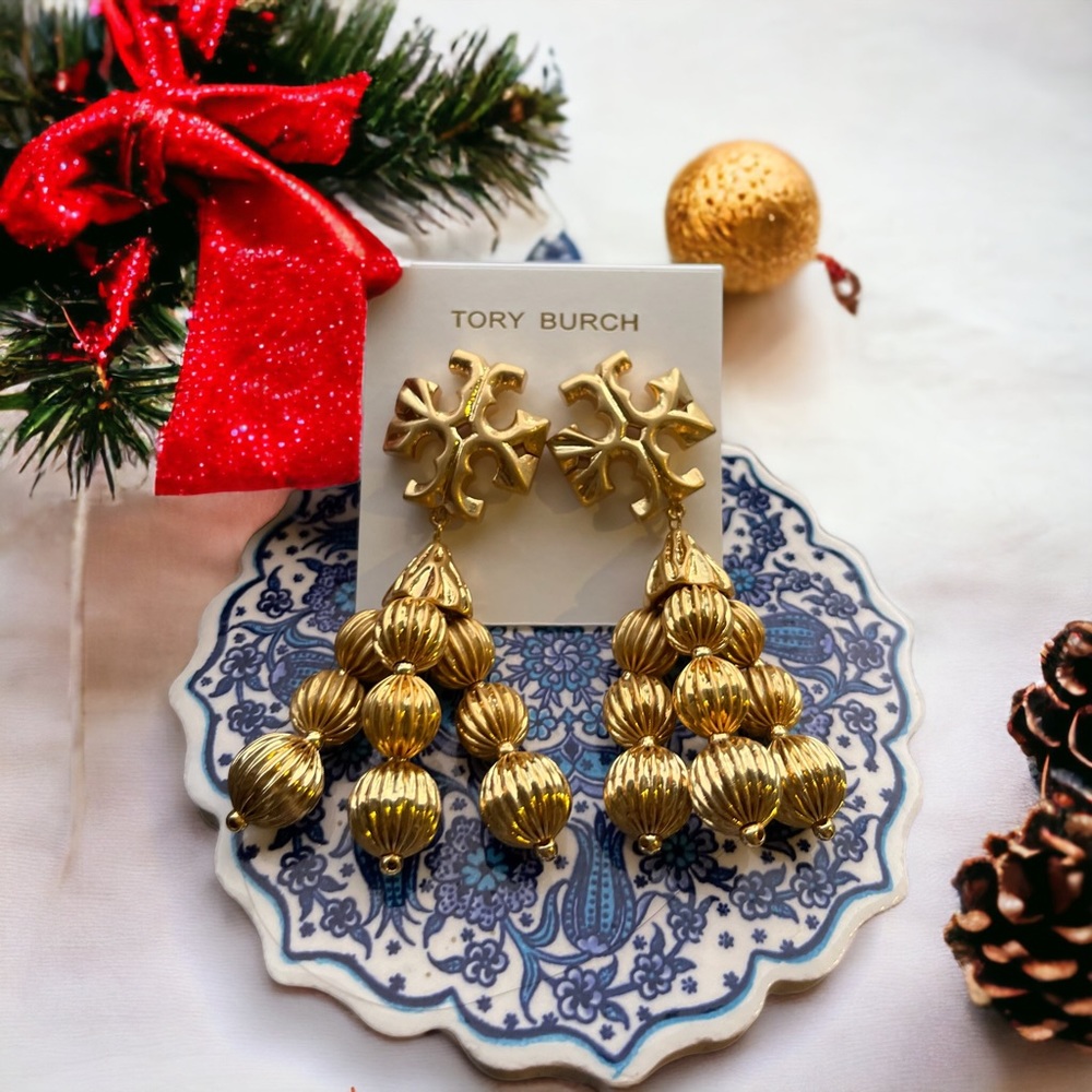 TORY BURCH • Roxanne Gold Tassel Bead Earrings